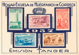 1628 1937. * 1/4. Serie Completa, Sobre Tarjeta De Presentación. MAGNIFICA. - Marruecos Español