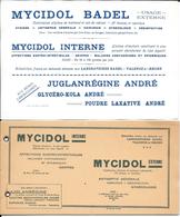 Buvards Anciens Et Bloc  PRODUITS PHARMACEUTIQUES : LABORATOIRES BADEL - VALENCE -MYCIDOL BADEL -JUGLANREGINE ANDRE - Drogerie & Apotheke