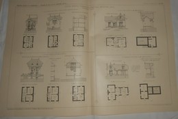 Plans  De Petites Maisons D'habitation Familiale En Divers Lieux. M. Bourniquel, Architecte. 1912 - Arbeitsbeschaffung