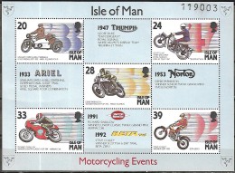 Île De MAN Island Of MAN  1993 Evénements Motocyclistes, 1 Ss Mnh - Motorbikes