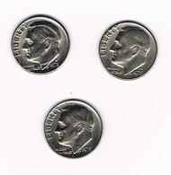 U.S.A.  3 X 1 DIME  ROOSEVELT  1975 - 1973/75 D - 1946-...: Roosevelt