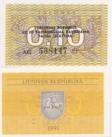 Lithuania P-29  0.10 Talonas  1991  UNC - Lituanie