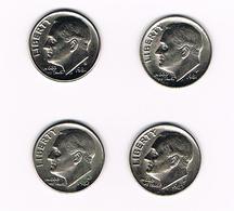 U.S.A.  4 X 1 DIME  ROOSEVELT  1981/82 D - 1981/82 P - 1946-...: Roosevelt