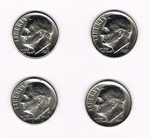 U.S.A.  4 X 1 DIME  ROOSEVELT  1983/84 D - 1983/84 P - 1946-...: Roosevelt