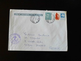 LETTRE  DE NORVEGE POUR DINARD  AVEC CACHET CIE GENERALE TRANSATLANTIQUE  M/S DE GRASSE - 1960-.... Lettres & Documents