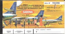 Billet Avion Sabena Paris Le Bourget Bruxelles Paris 26 Avril 1967 Publicité Agfa Color Au Dos Gevaert Complet - Europe