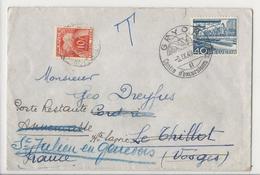 Lettre De Gryon (Suisse) Pour Le Thillot Puis En Poste Restante Pour St Julien En Genevois - Taxée à 10 Frs - 1949 - 1859-1959 Covers & Documents