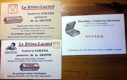 3 Buvards Anciens Différents  PRODUITS PHARMACEUTIQUES LABORATOIRE Dr BOUCARD -Paris LACTEOL & RHINO-LACTEOL - Drogisterij En Apotheek