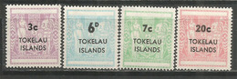 Nouvelle Serie Année 1967, Timbres Fiscaux Nouvelle-Zelande,surchargés TOKELAU ISLANDS. Neufs * Legeres Traces Charniere - Tokelau