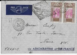 1937 - GUINEE - AEROMARITIME Et AIR FRANCE - ENVELOPPE Par AVION De CONAKRY => PARIS - Briefe U. Dokumente