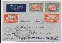 1937 - SENEGAL - AEROMARITIME Et AIR FRANCE - ENVELOPPE Par AVION De ZIGUINCHOR => PARIS - Storia Postale