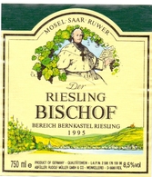 Etiket Etiquette - Vin - Wijn - Riesling - Bischof - Bernkastel - 1995 - Riesling