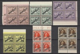 1931 Vaticano Vatican SEGNATASSE  POSTAGE DUE 4 Serie Di 6v. In Quartina MNH**  20c Con Numero Di Tavola Bl.4 - Taxes