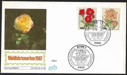 1982 - DEUTSCHLAND - FDC Charity - Michel 1150+1153 [Rosa Spp.] + BONN 1 - 1981-1990