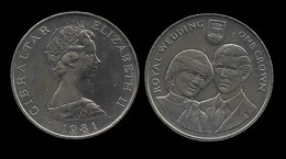 ELIZABETH II . 1 CROWN 1981 . - Gibraltar