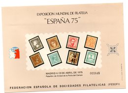 Hoja Recuerdo De España 75 - Commemorative Panes