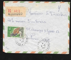 Côte D'Ivoire Lettre Recommandée Avion Korhogo 4/9/1967 à Paris Via Abidjan Le 5/9/1967 N° 252  Poule De Rocher  B/TB - Costa De Marfil (1960-...)