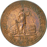 Monnaie, Grande-Bretagne, R Wallis And T & I Badger, Penny Token, 1811, Dudley - Andere & Zonder Classificatie
