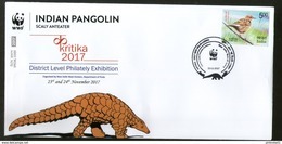 India 2017 WWF India Pangolin Scaly Anteater Wildlife Animal Special Cover # 6829 - Lettres & Documents