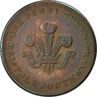 Monnaie, Grande-Bretagne, Bristol & South Wales, Penny Token, 1811, TTB, Cuivre - Andere & Zonder Classificatie