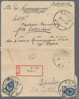 29411 Armenien: 1910. Scarce Registered Mail With Twice 7k From "Kars" To Alexandropol. (Russian Turkish A - Armenië