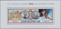 29438 Cook-Inseln: 1991, Olympic Games '92, $6.40 Souvenir Sheet, 800 Pieces Unmounted Mint. Michel No. Bl - Cookeilanden