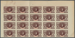 29439 Dahomey: 1906, 2c. General Faidherbe IMPERFORATE, 40 Copies Within Two (folded) Marginal Blocks Of 2 - Sonstige & Ohne Zuordnung