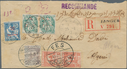 29509 Marokko - Scherifische Post: 1899/1912, Group Of 10 Covers/cards, Comprising Sherifian Post Mixed Fr - Maroc (1956-...)