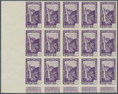 29533 Reunion: 1933, Definitives Pictorials, 1c. "Waterfall" IMPERFORATE, 23 Copies Within Marginal Units, - Brieven En Documenten