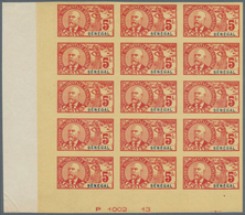 29543 Senegal: 1906, 5fr. Governor Ballay IMPERFORATE, 25 Copies Within Marginal Units (block Of 15 And Bl - Senegal (1960-...)