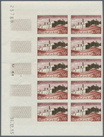 29561 Tunesien: 1954 Defintives/Airmails "Views Of Tunisia", 50c. To 200fr., 15 Complete IMPERFORATE SETS - Tunisia