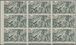 29568 Wallis- Und Futuna-Inseln: 1946, "DU CHAD A RHIN", Complete Set In Imperforate Blocks Of Nine, Unmou - Autres & Non Classés