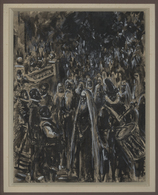 29624 Thematik: Judaika / Judaism: 1920 Ca., EXPULSION OF JEWS FROM SPAIN, Painting (ink And Oil) On Cardb - Unclassified