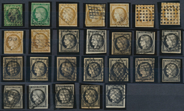 29682 Frankreich: 1849/1850, CERES 1st Issue, Lot Of 34 Stamps Incl One Cover, Varied Condition, Incl. 10c - Used Stamps