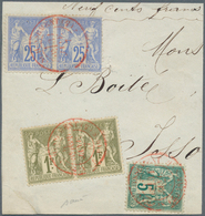 29685 Frankreich: 1850/1885, Comprehensive Collection With 23 Covers, Comprising Vertical Pairs Of 10 C Ye - Used Stamps