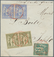 29685 Frankreich: 1850/1885, Comprehensive Collection With 23 Covers, Comprising Vertical Pairs Of 10 C Ye - Gebraucht