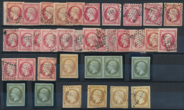 29686 Frankreich: 1852/1860, PRESIDENCE/EMPIRE ND, Used And Mint Lot Of 131 Stamps, As Usual Slightly Vari - Gebraucht