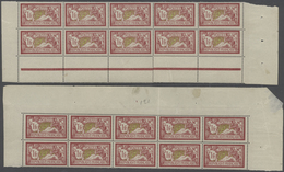 29701 Frankreich: 1900, MERSON, 1fr. Carmine/green, 20 Copies Within Units, Unmounted Mint. Maury 121 (20) - Used Stamps