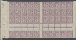 29702 Frankreich: 1902, MOUCHON 30c. Violet, Cross Gutter Block Of 40 Stamps (folded/partly Separated), Un - Used Stamps