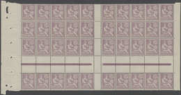 29702 Frankreich: 1902, MOUCHON 30c. Violet, Cross Gutter Block Of 40 Stamps (folded/partly Separated), Un - Gebruikt