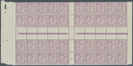 29703 Frankreich: 1902, MOUCHON, 30c. Violet, (folded) Cross Gutter Pane Of 40 Stamps, Unmounted Mint (14 - Used Stamps