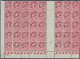 29711 Frankreich: 1926, PREOBLITERES, 65c. Semeuse Lignee, Two (folded) Gutter Blocks Of 40 Stamps Each (= - Gebraucht