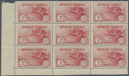 29712 Frankreich: 1926, War Orphans, 1fr.+25c. Carmine, Block Of Nine And Block Of Six, Unmounted Mint. Ma - Used Stamps