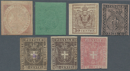 29752 Altitalien: 1851/1860 (ca.): Lot Of 7 Better Stamps, All Mint (hinged) But Second Choice. Naples 50 - Collections