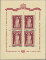 29778 Liechtenstein: 1941, 10 Fr. Madonna Von Dux, Sechs Kleinbogen Postfrisch, Je Zweimal Mit Formnummern - Lettres & Documents