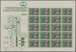 29781 Liechtenstein: 1960, 50 Rp. Europa, Kleinbogen Zu 20 Werten Postfrisch (kl. Beanstandungen Nur Im Bo - Lettres & Documents