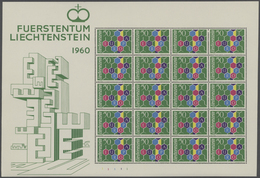 29783 Liechtenstein: 1960, 50 Rp. Europa, Kleinbogen Zu 20 Werten Postfrisch (kl. Beanstandungen Nur Im Bo - Lettres & Documents