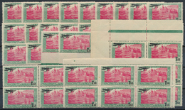 29790 Monaco: 1933, Airmail 1.50fr. On 5fr. Green/carmine, Lot Of 40 Stamps Unmounted Mint. Maury PA1 (40) - Ungebraucht