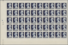 29793 Monaco: 1948/1949, Definitives Loius II. IMPERFORATE, 30c. To 18fr., Complete Set Of Ten Values In M - Unused Stamps