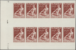 29795 Monaco: 1948, 180th Birth Anniversary Of F.J.Bosio/Sculptures IMPERFORATE, 25 Complete Sets In Margi - Unused Stamps